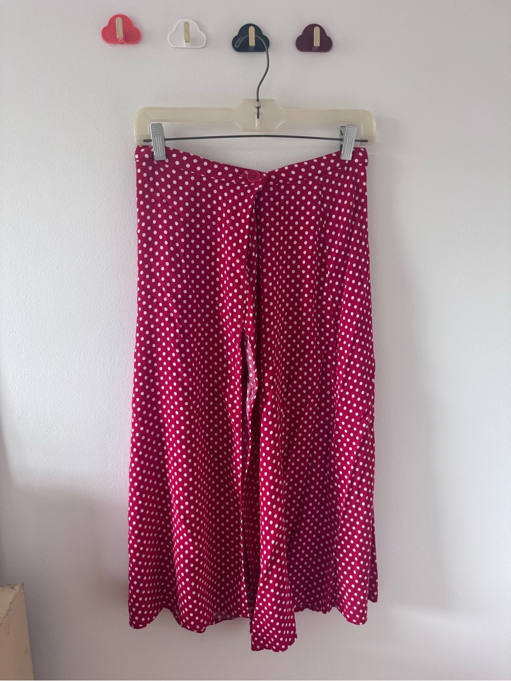 Reformation Red Polka Dot Midi Skirt with Side Slit - Picture 3 of 5